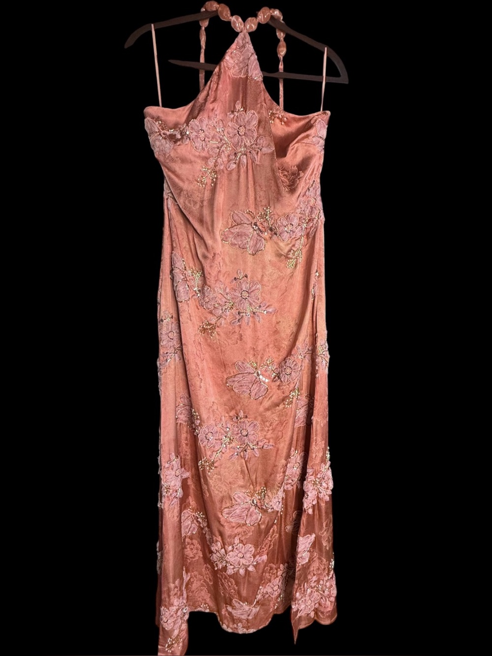 Few Moda o.p.t. Kayda Dress Sleeveless Pink Halter Beaded Embroidered
